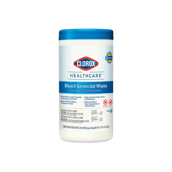 Clorox Healthcare Bleach Germicidal Wipes, 70 Wipes/Canister 35309CT - main